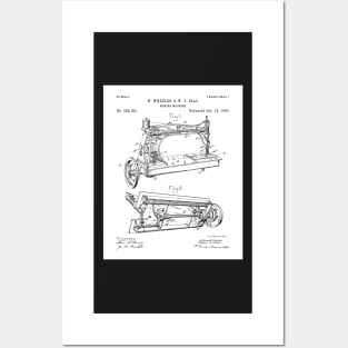 Sewing Machine Patent - Seamstress Craft Sewing Room Art - White Posters and Art